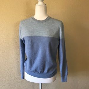 Calvin Klein merino wool blue color block sweater
